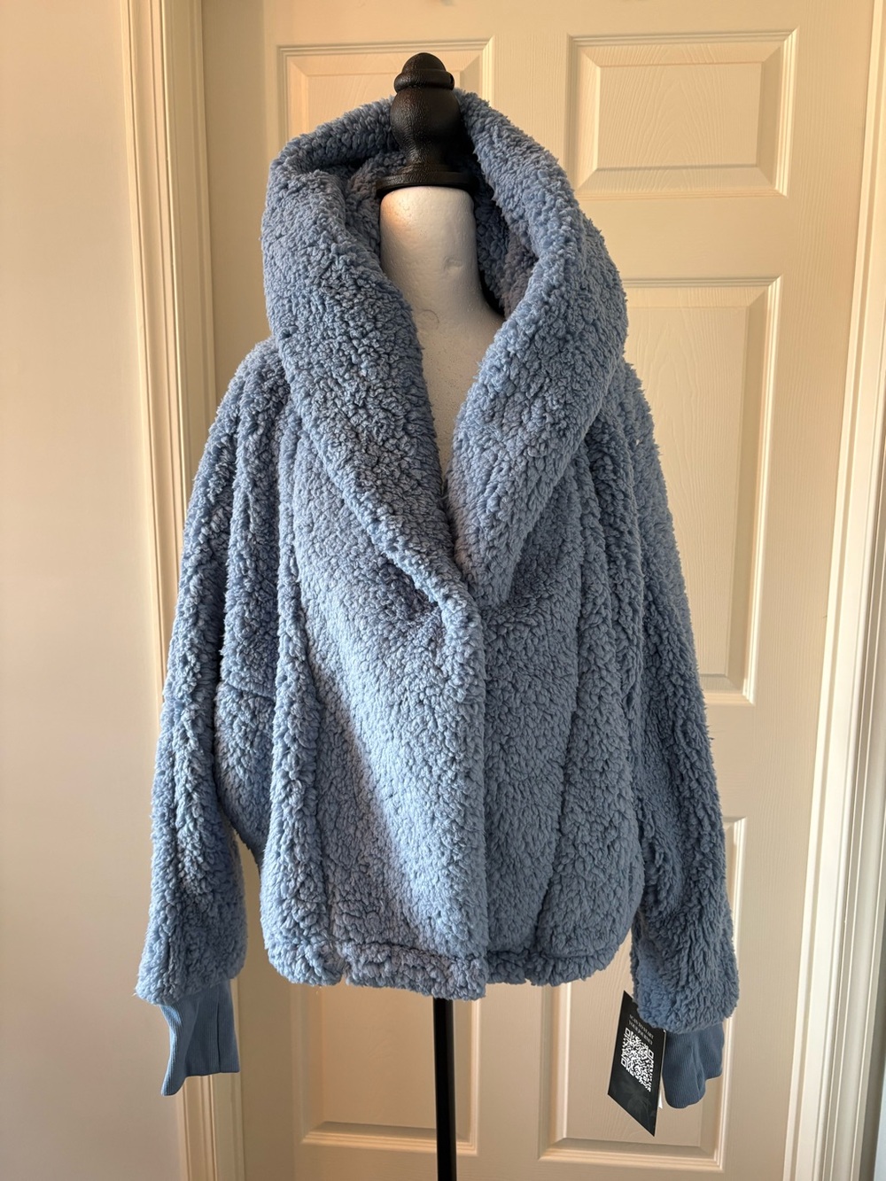 Plush Light Blue Teddy Jacket - Women’s Cozy Sherpa Coat